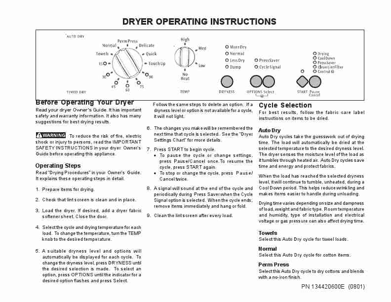 Frigidaire Clothes Dryer 134420600E-page_pdf
